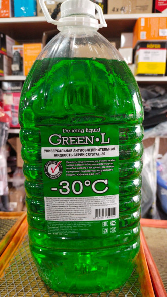 Жидкость универсальная антиобледенительная CRYSTAL G-L 20%  (-30С) 4.6л. ЗЕЛЕНАЯ