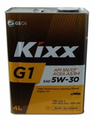 Масло мотор.  5W30 Kixx G1 SP-RC GF-6A металл (4 л.) 1*4 шт.