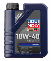 Масло мотор. 10W40 Liqui Moly Optimal SL/CF A3/B3 пластик (1 л.) 1*6 шт. (3929)