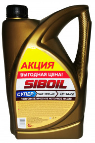 Масло мотор. SibOil Супер 15W40  4л (1*3шт)