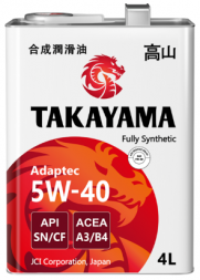 Масло моторное TAKAYAMA Adaptec SAE 5W40 API SN/CF (4л) 1*4шт