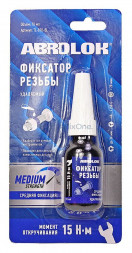 Фиксатор резьбы ABRO MASTERS синый (неудаляемый) (10 мл.) 1*12 шт. (TL-010-BL-RW)